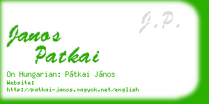 janos patkai business card